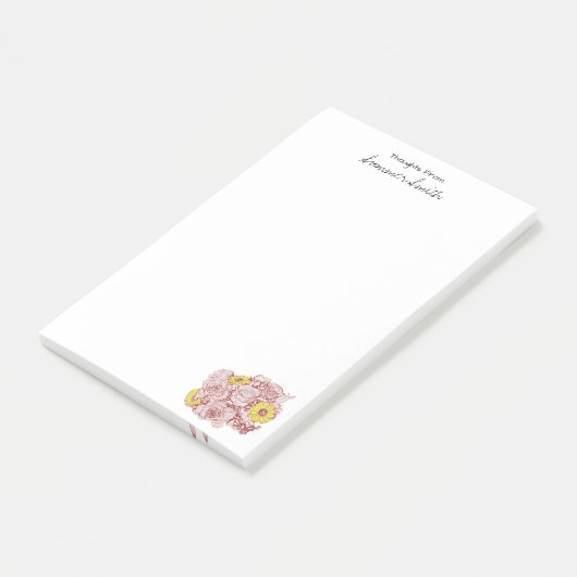 Rechterhoek Terra Cotta met overzicht Bouquet Cust Post-it® Notes (Schuin)