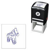 Rechterkant Iris Horse Self Inking Stamp Zelfinktende Stempel (In situ)