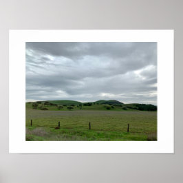 Rechterkant van de weg Groene kleurenfotografie Poster