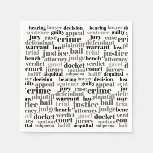 Rechterlijke Juridische Termen Word Cloud Ontwerp Servet (Voorkant)