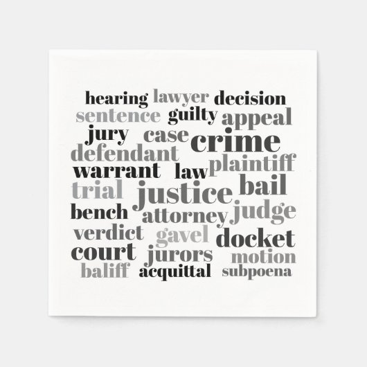 Rechterlijke Juridische Termen Word Cloud Ontwerp Servet (Voorkant)