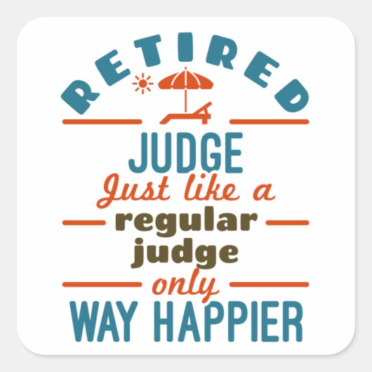 Rechterlijke rechter in ruste vierkante sticker (Voorkant)