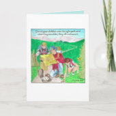 Rechterpad Kinderen Wandelen Vader Verjaardag Kaart (Voorkant)