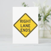 Rechterrijstrook beëindigt uitnodigingen voor verk (Staand voorkant)