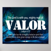 Rechters 6:12 VALOR Mighty Man Christelijk Poster (Voorkant)