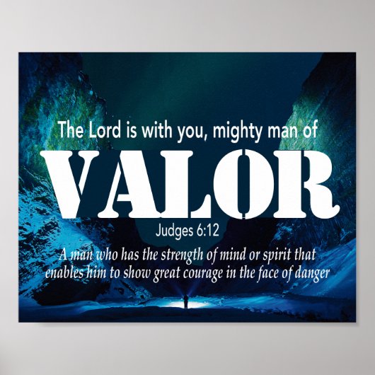 Rechters 6:12 VALOR Mighty Man Christelijk Poster (Voorkant)