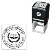 Rechters Weegschaal van Justitie Zegel #4 Biblioth Zelfinktende Stempel (In situ)