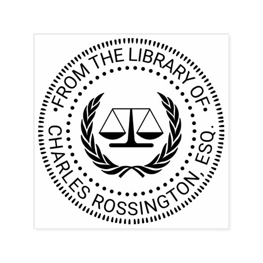 Rechters Weegschaal van Justitie Zegel #4 Biblioth Zelfinktende Stempel (Design)