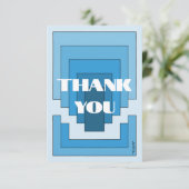 Rechthoek Abstract in blauw Bedankkaart (Staand voorkant)