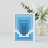 Rechthoek Abstract in blauw Briefkaart (Staand voorkant)