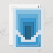 Rechthoek Abstract in blauw Briefkaart (Voorkant / Achterkant)