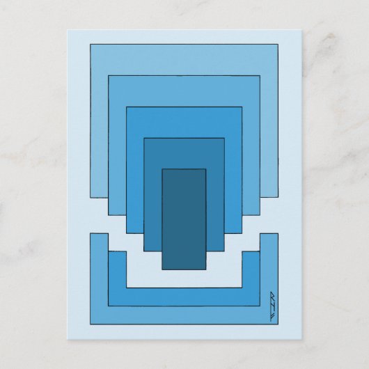 Rechthoek Abstract in blauw Briefkaart (Voorkant)