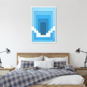 Rechthoek Abstract in blauw Canvas Afdruk (Insitu (Slaapkamer))