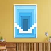 Rechthoek Abstract in blauw Canvas Afdruk (Insitu (Woonkamer))