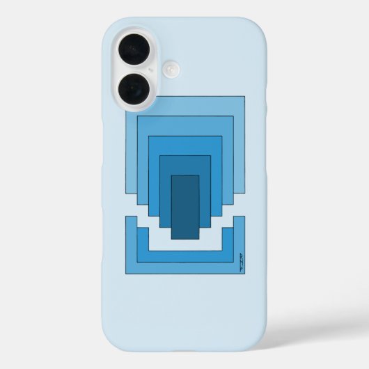Rechthoek Abstract in blauw Case-Mate iPhone Case (Achterkant)