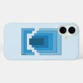 Rechthoek Abstract in blauw Case-Mate iPhone Case (Achterkant (horizontaal))