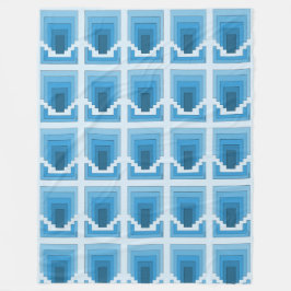 Rechthoek Abstract in blauw Fleece Deken