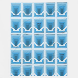 Rechthoek Abstract in blauw Fleece Deken