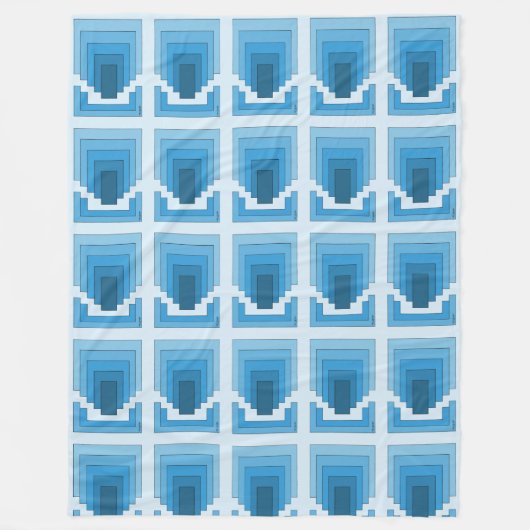 Rechthoek Abstract in blauw Fleece Deken (Voorkant)