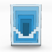 Rechthoek Abstract in blauw Fotoblokken (Voorkant)