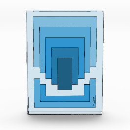 Rechthoek Abstract in blauw Fotoblokken