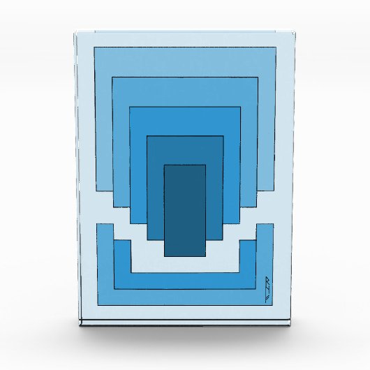 Rechthoek Abstract in blauw Fotoblokken (Voorkant)