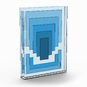 Rechthoek Abstract in blauw Fotoblokken (Links)