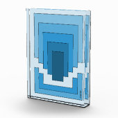 Rechthoek Abstract in blauw Fotoblokken (Rechts)