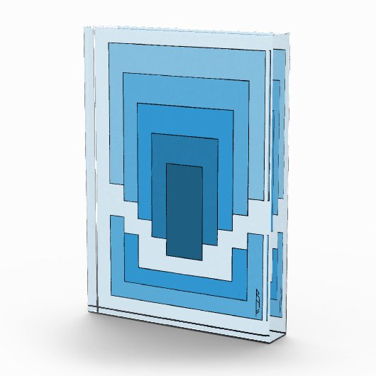 Rechthoek Abstract in blauw Fotoblokken (Rechts)