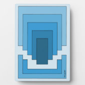 Rechthoek Abstract in blauw Fotoplaat (voorkant)
