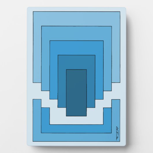 Rechthoek Abstract in blauw Fotoplaat (voorkant)