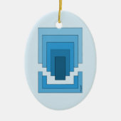 Rechthoek Abstract in blauw Keramisch Ornament (Voorkant)