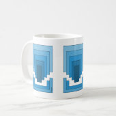 Rechthoek Abstract in blauw Koffiemok (Voorkant links)