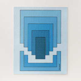 Rechthoek Abstract in blauw Legpuzzel