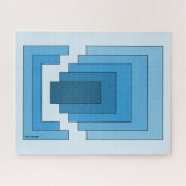 Rechthoek Abstract in blauw Legpuzzel (Horizontaal)