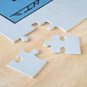Rechthoek Abstract in blauw Legpuzzel (Zijkant)