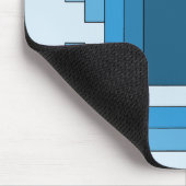 Rechthoek Abstract in blauw Muismat (Hoek)