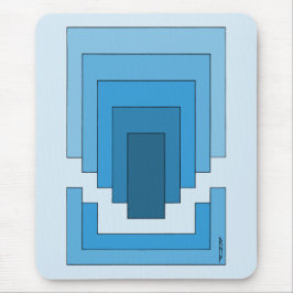 Rechthoek Abstract in blauw Muismat