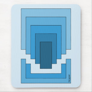Rechthoek Abstract in blauw Muismat