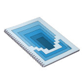 Rechthoek Abstract in blauw Notitieboek (Rechterzijde)
