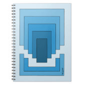 Rechthoek Abstract in blauw Notitieboek (Voorkant)