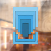 Rechthoek Abstract in blauw Raamsticker (Vel 2)