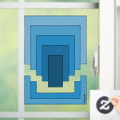 Rechthoek Abstract in blauw Raamsticker (Huis)