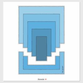 Rechthoek Abstract in blauw Sticker