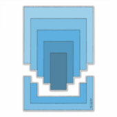 Rechthoek Abstract in blauw Sticker (Voorkant)