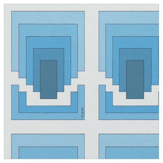 Rechthoek Abstract in blauw Stof (Close Up)