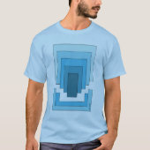Rechthoek Abstract in blauw T-shirt (Voorkant)