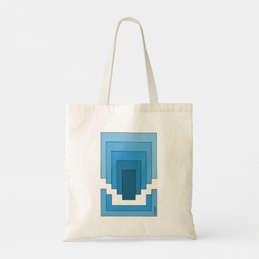 Rechthoek Abstract in blauw Tote Bag (Achterkant)