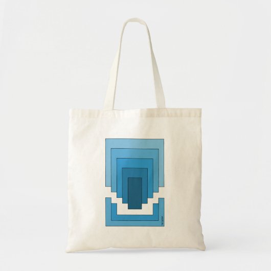 Rechthoek Abstract in blauw Tote Bag (Voorkant)