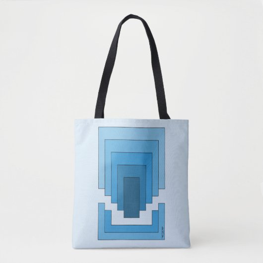 Rechthoek Abstract in blauw Tote Bag (Voorkant)